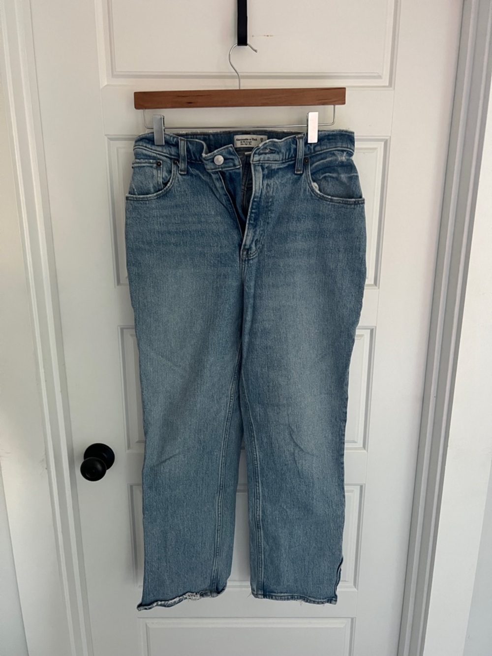 Abercrombie & Fitch Light Blue Straight Leg Jeans Curve Love